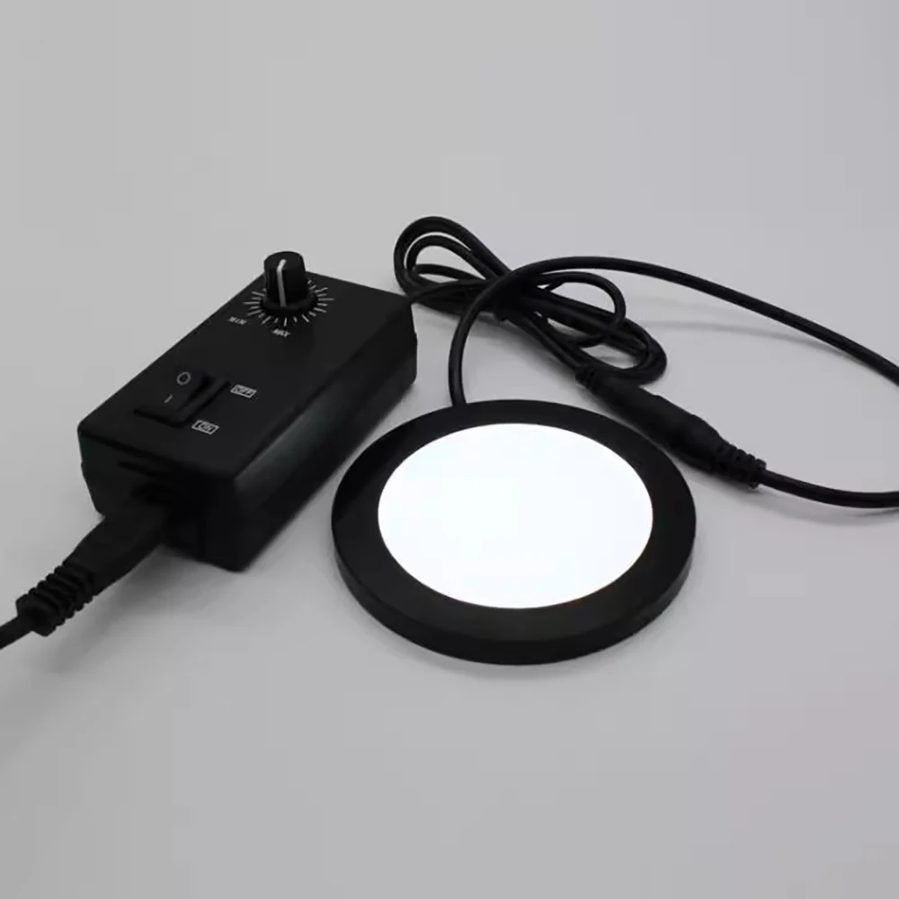 LED Ring Bottom Light Source Eliminate Shadow Reflective for Binocular Trinocular Stereo Microscope Adjustable Brightness