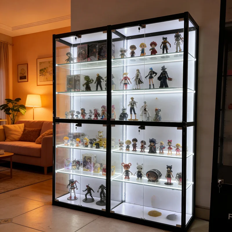 custom.Led Lighting Home Storage Function Cabinet Display Racks Action Figures