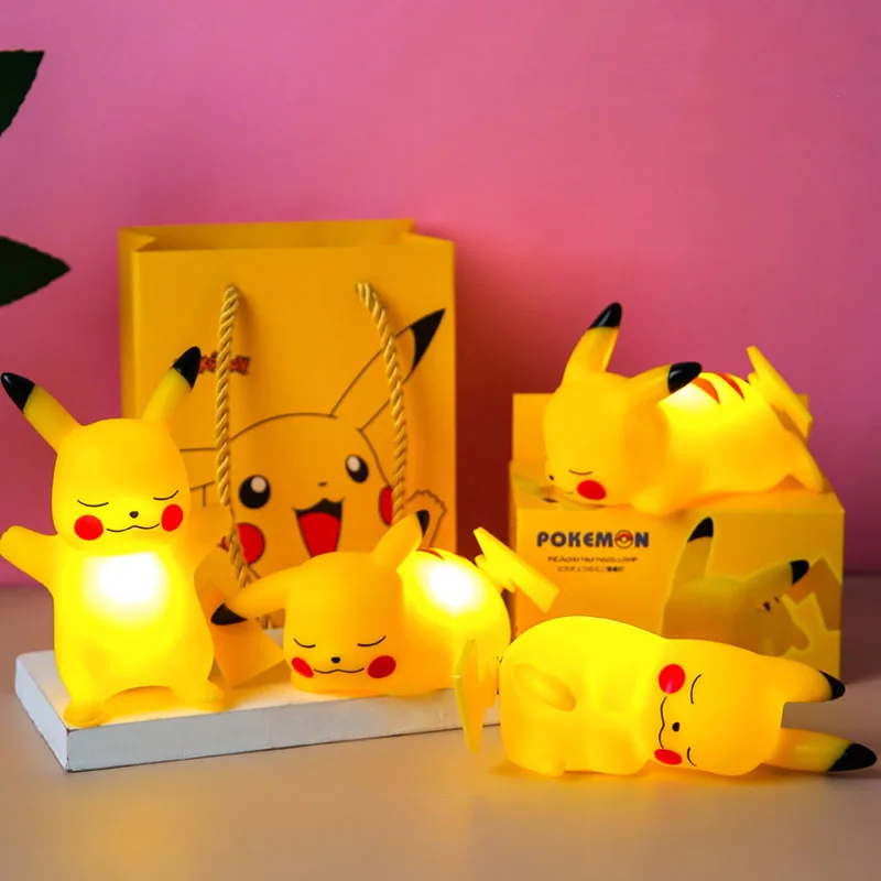 Pokemon Pikachu Night Light Glowing Children Toy Pokemon Pikachu Cute Bedside Lamp Children's Birthday Christmas Present