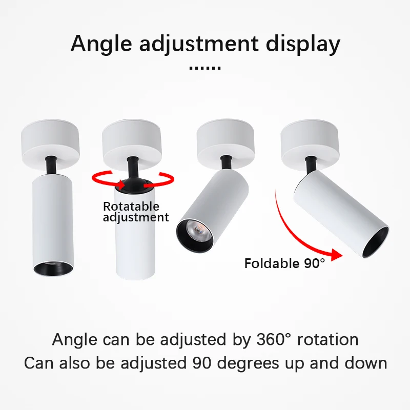Hoge Kwaliteit Roterende Led Downlight Cob Opbouw Plafond Lamp Cree Chip 7W Verstelbare Spot Light AC90-260V