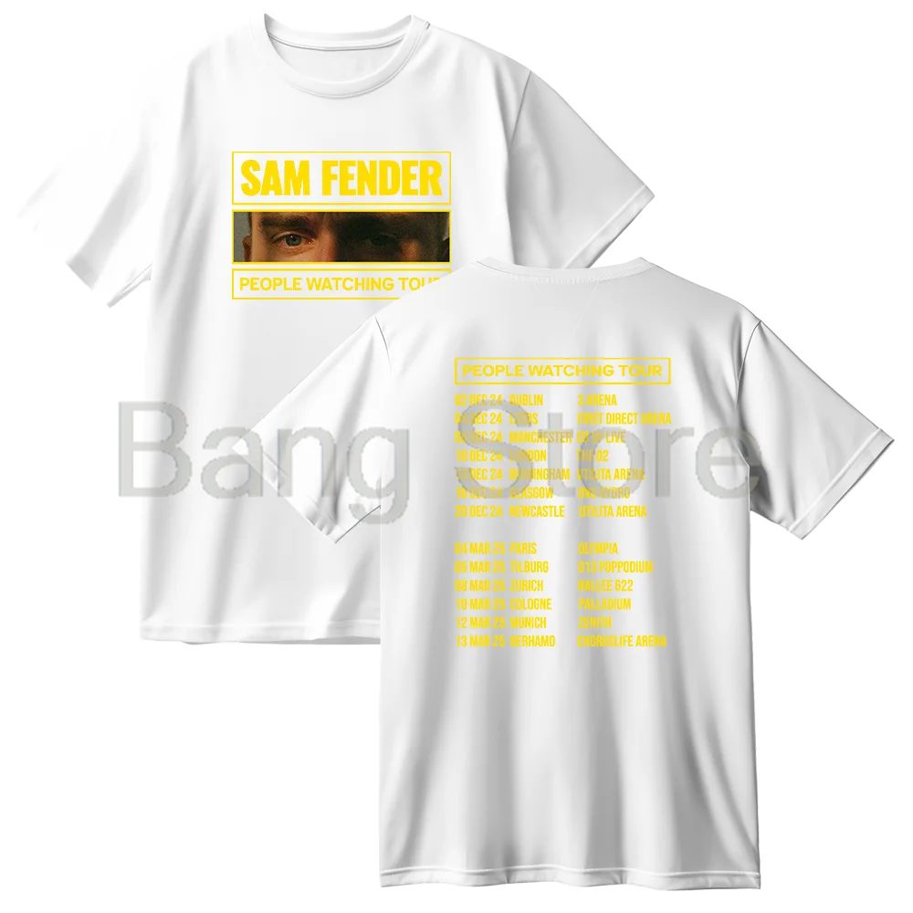 Sam Fender People Watching Tour Cotton T-shirt Women Men Crewneck Short Sleeve Tee