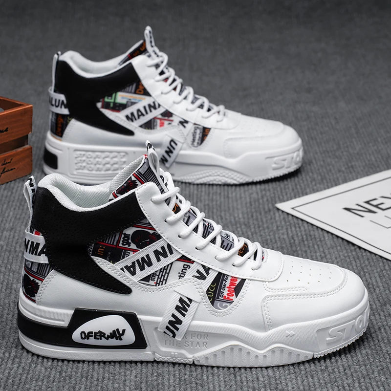 [Ribbon Random Letter] 1 pair of lace up skateboard shoes for outdoor sports big size, easy to wear comfortable, versat