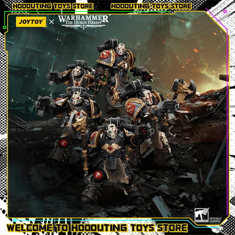 JOYTOY Warhammer 30K The Horus Heresy Anime modelo juguetes-1/18 figura de acción de los lobos espaciales Leman Russ Deathsworn Pack