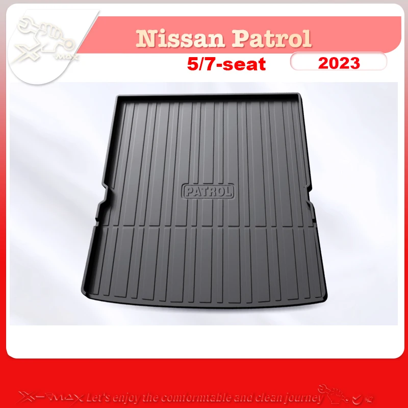 For Nissan Patrol 2011-2023 Custom Fit Car Trunk Mat All Season Black Cargo Mat 3D Shaped Laser Measured Trunk Liners