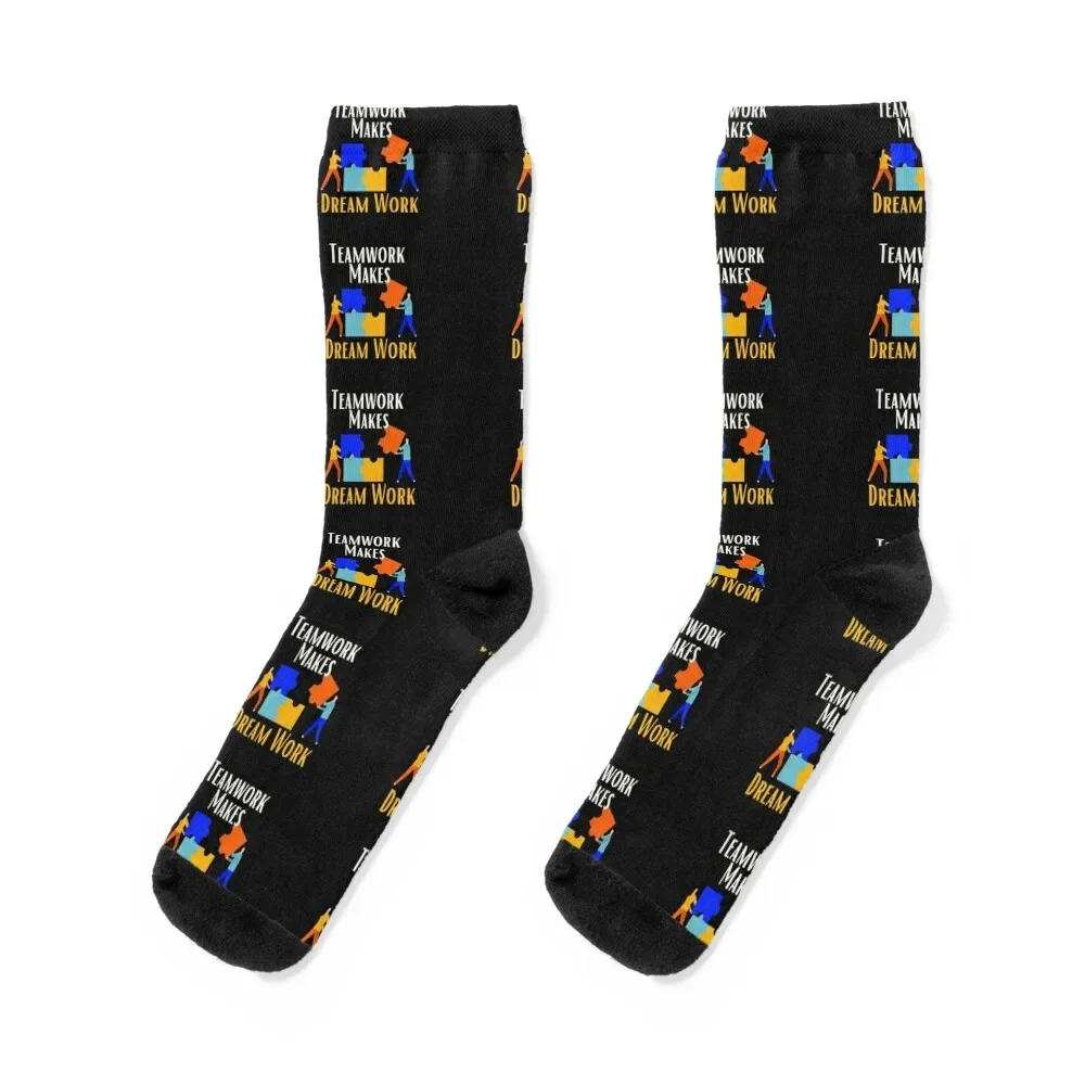 

Teamwork Makes The Dream Work Socks compression Wholesale luxury custom sports Boy Child Socks Women's
