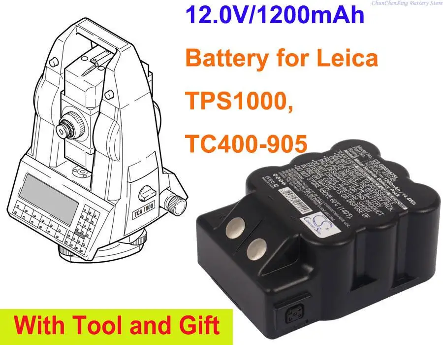 

Cameron Sino 1200mAh Battery 439149, GEB77 for Leica TC400-905, TPS1000