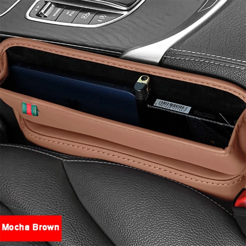 for car interior PU Leather Console Side Seat Gap Filler Front Seat Organize storage accessories auto universal