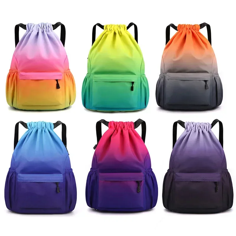 Colorful Large Capacity Outdoor Backpack Basketball Travel Drawstring Waterproof Bag Men Women Sports Gym Cycling Swimming Pack