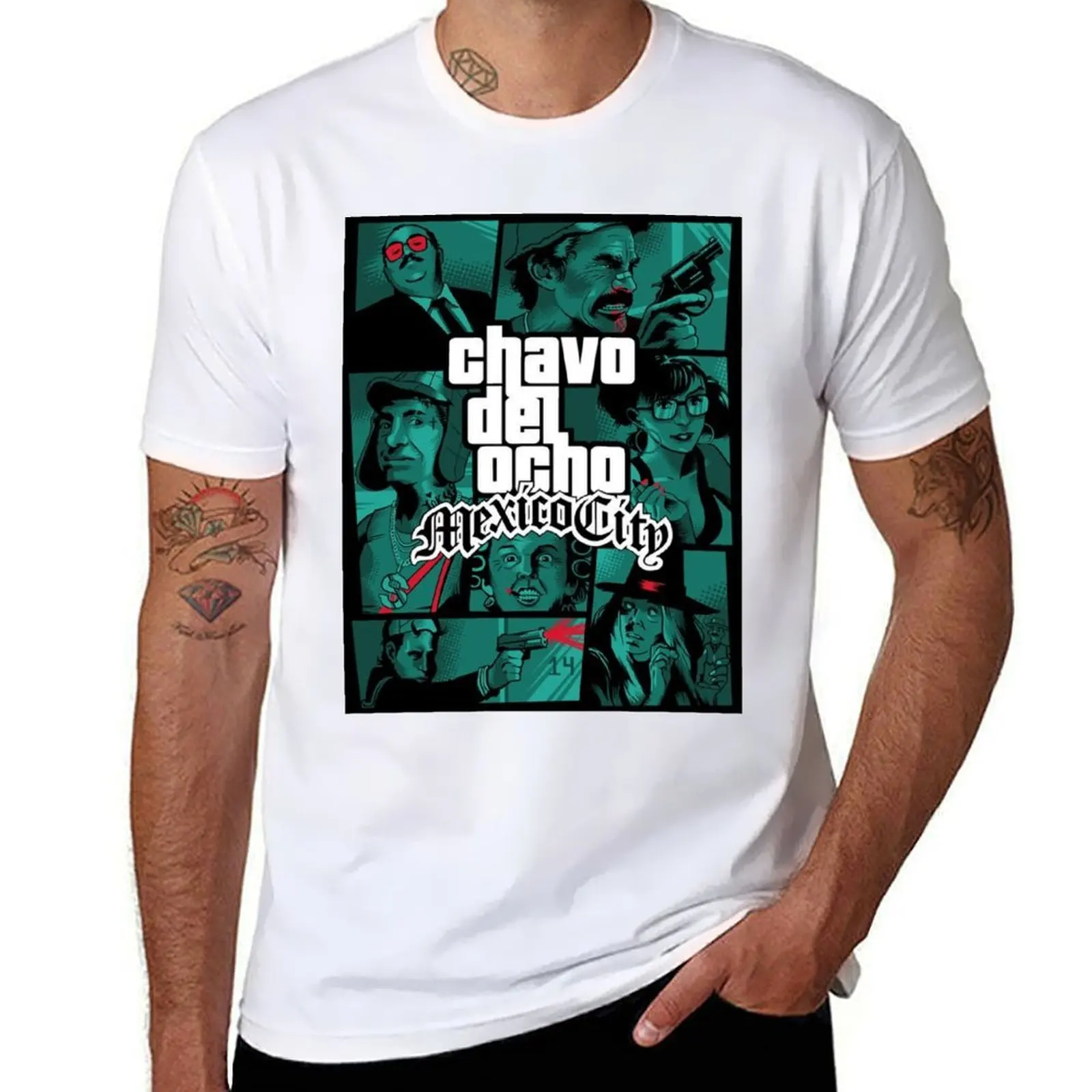 

Chavo del Ocho: Mexico City T-Shirt man t shirts for men casual men t shirt cotton 100% T-Shirt
