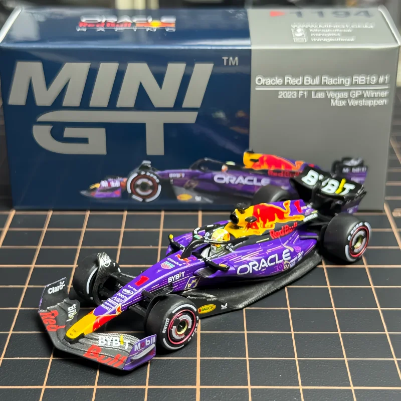 MINIGT 1194 Max Verstappen 1:64 Oracle Red Bull Racing RB19 #1 2023 F1 Las Vegas GP Winner Collectible Model Vehicles Alloy Toy
