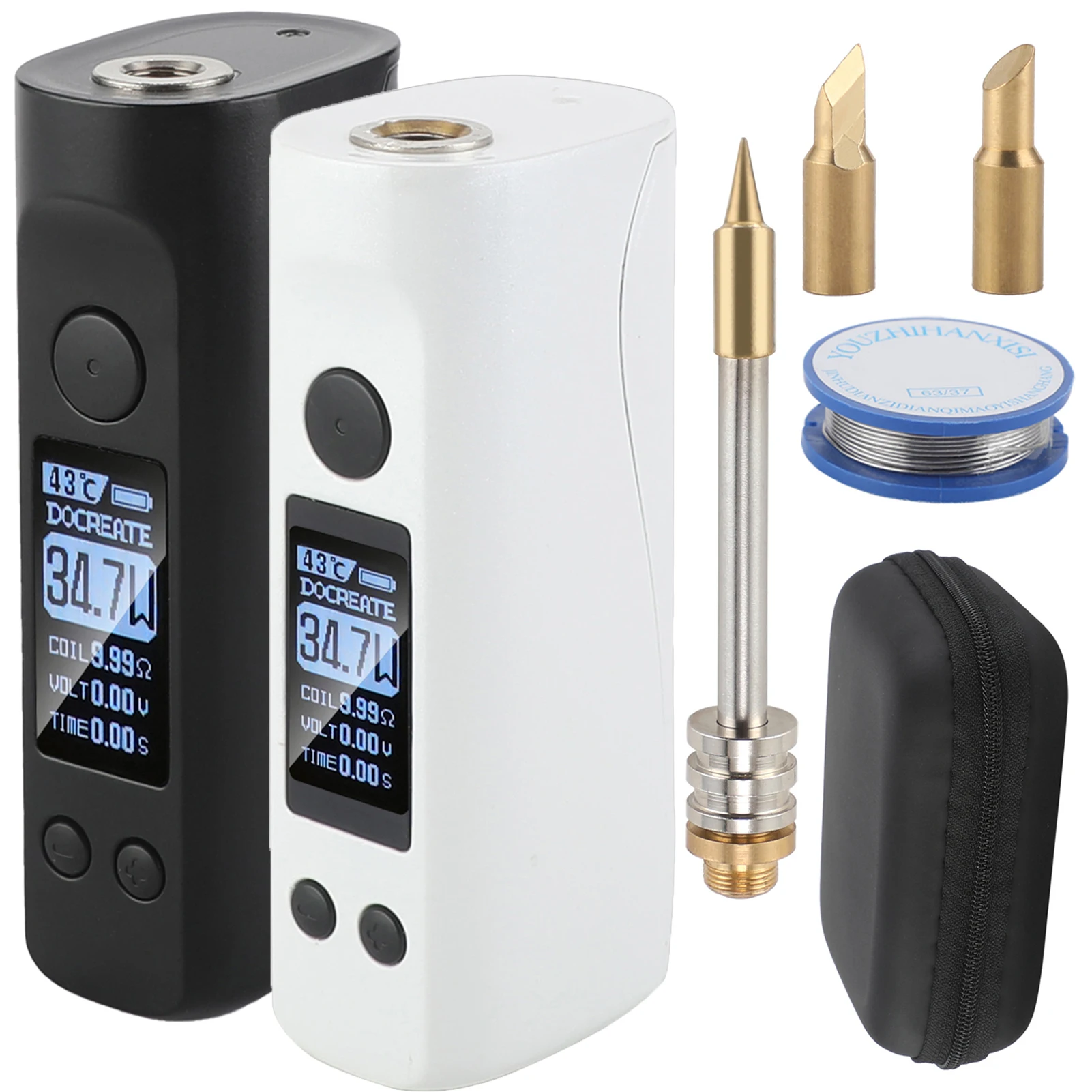 75W Portable Electric Soldering Iron 200-500℃ 8S Tin Melting/Constant Temperature with 3 Solder Tip Digital Smart Soldering Iron