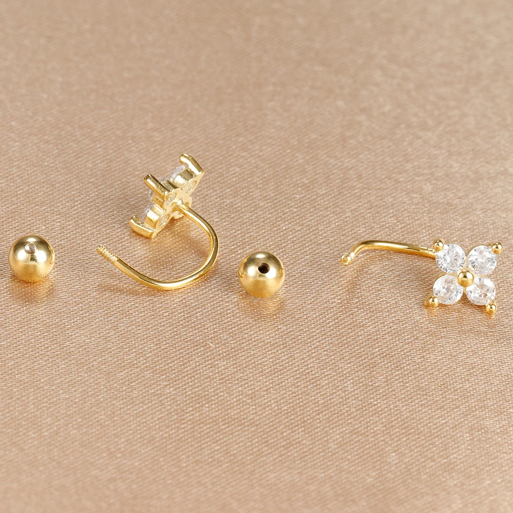 Exquisite Cubic Zirconia Flower Small Stud Earrings