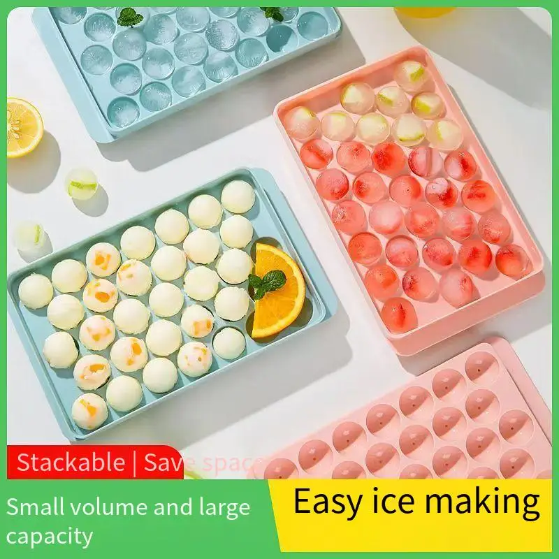 قالب مكعبات الثلج من السيليكون الناعم، صندوق صنع الثلج المنزلي لهوكي الجليد، صينية مكعبات الثلج الكروية، فاز تخزين الثلج المصنوع من السيليكون المستدير من الويسكي #2