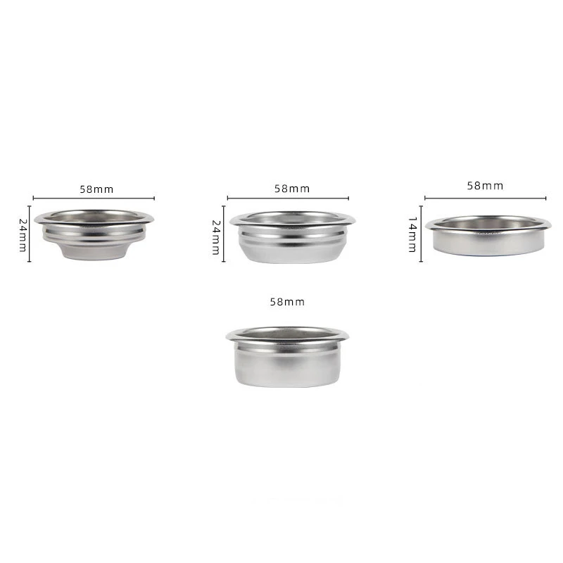 58mm 1/2/4 Cup 7g 18g 22g Blind Bowl Filter Basket Type Quantitative Ring, Suitable for Coffee Bottomless Portable Parts