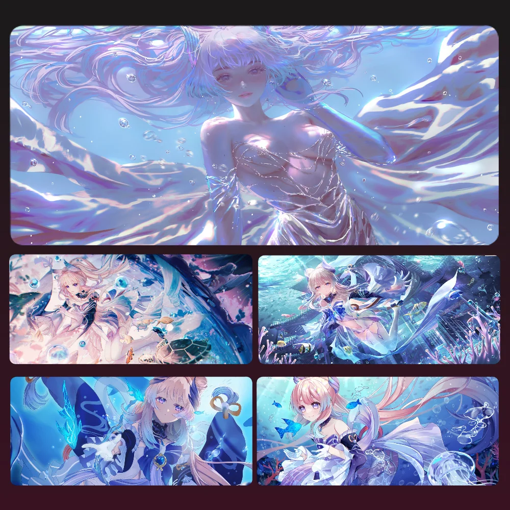 

Anime Sangonomiya Kokomi Genshin Impact Mousepad Mouse Mat Desk Mat With Pad Gaming Accessories Prime Gaming XXL Keyboard Pad