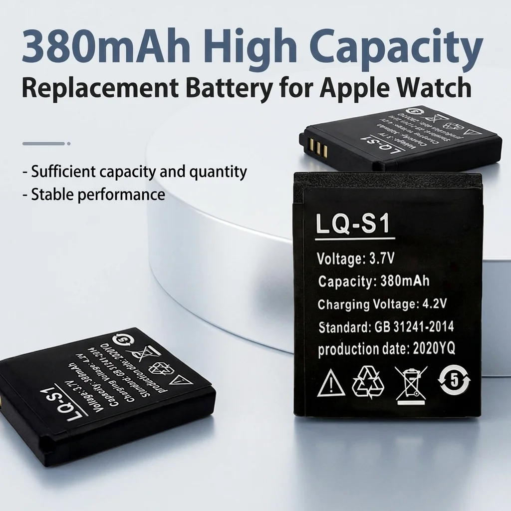 Batería recargable de litio PURFIELD LQ-S1 de 380 mAh y 3,7 V para reloj inteligente QW09 DZ09 W8, accesorios universales para reloj inteligente.