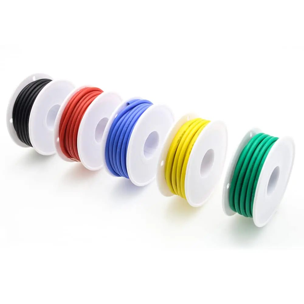 18AWG Wire Flex Silicone 18 Gauge Stranded Tinned Copper Wire, OD: 2.3mm, 5Colors 16.4ft/5m, Electrical Connection Wire Kit image 5
