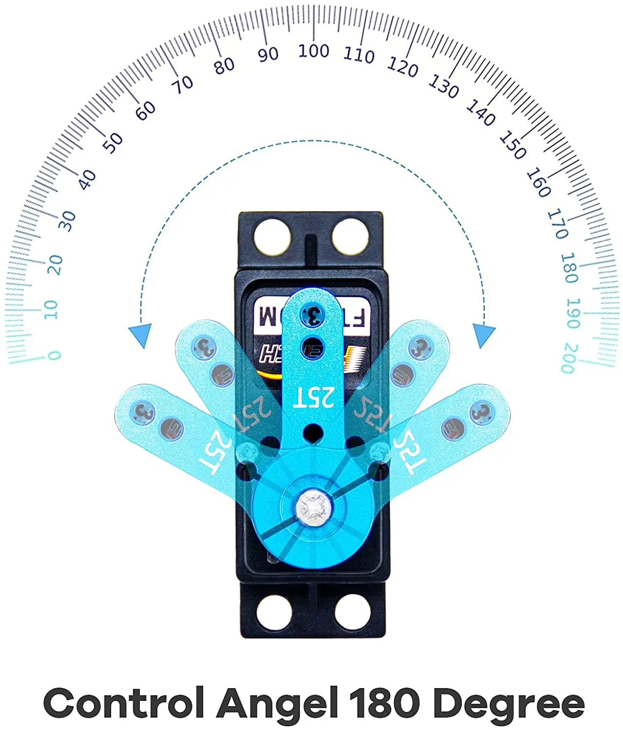 7.4V Digital Servo for Industrial Trifasicos Motores 25Kg.Cm Aluminum Steel Gear 180 Degree RC Servos Plastic Metal Material