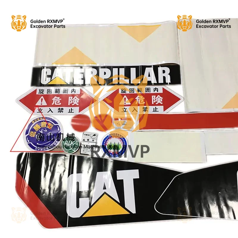 Excavator For Caterpillar cat e312d 313d 320d 323d 324d 329d 330d 336d Full Car Sticker Color Strips