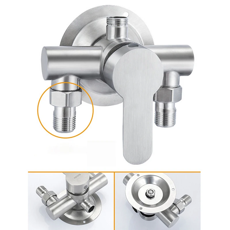 

Household Bathroom Faucet Water Heater Switch Mixing Valve Wall Mounted Exposed Shower Faucet Stainless Steel Mixer Nozzle Tap