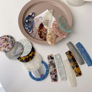 Acetate หวีผมที่มีสีสัน Hairdressing หวี Hairbrush สําหรับหญิงสาวผมจัดแต่งทรงผมอุปกรณ์ตัดผมหวีผมจัดแต่งทรงผมเครื่องมือ