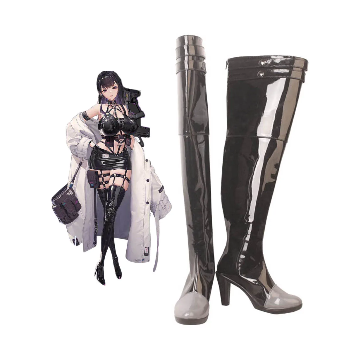 NIKKE: The Goddess of Victory Mihara Cosplay Boots Black Shoes Custom Made