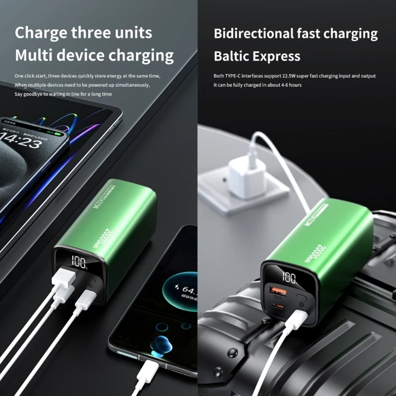 

Мобильный блок питания K0EA для уличных зарядных устройств, чехол с TFT-экраном, 22,5 Вт, быстрая зарядка