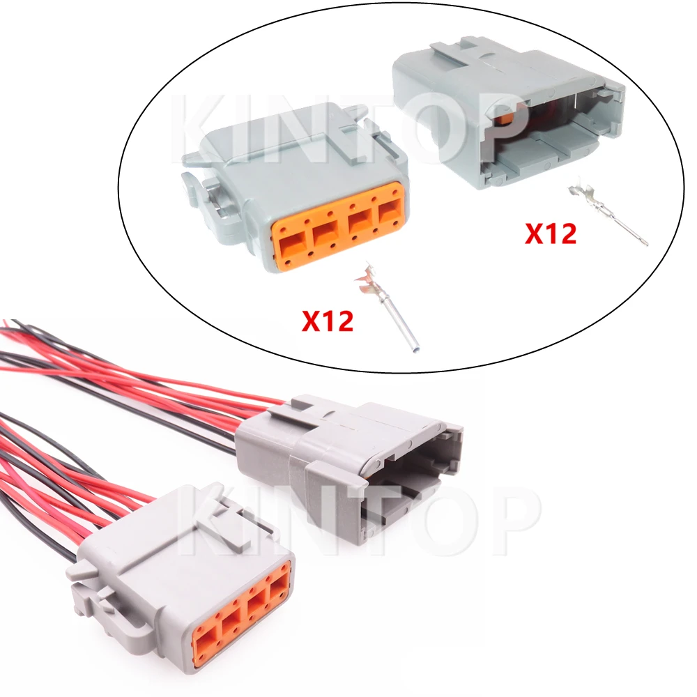 1 Set 12 Pins AC Assembly High Quality Car Wire Plug DTM04-12P ATM04-12P DTM06-12S ATM06-12S Auto Waterproof Socket With Wires