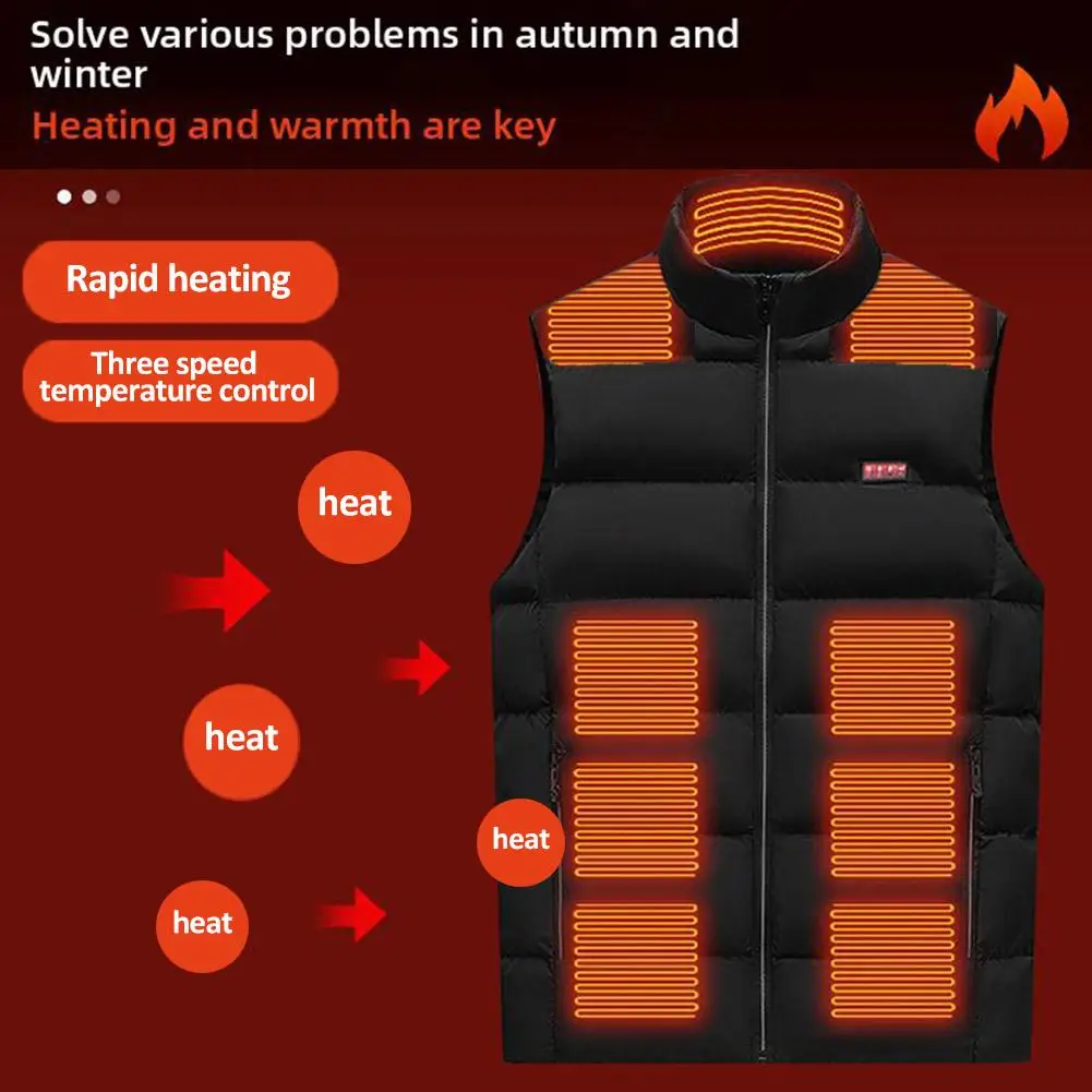 9 Heated Vest Zones Electric Heated Jackets Men Women Sportswear Heated Coat Graphene Heat Coat USB Heating Jacket For Camping