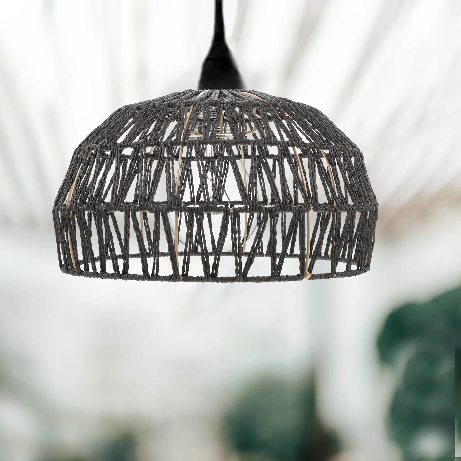 

Retro Paper Woven Lampshade Premium Imitation Rattan Light Cover for Ceiling Chandelier Home Decor Vintage Style Warm Atmosphere