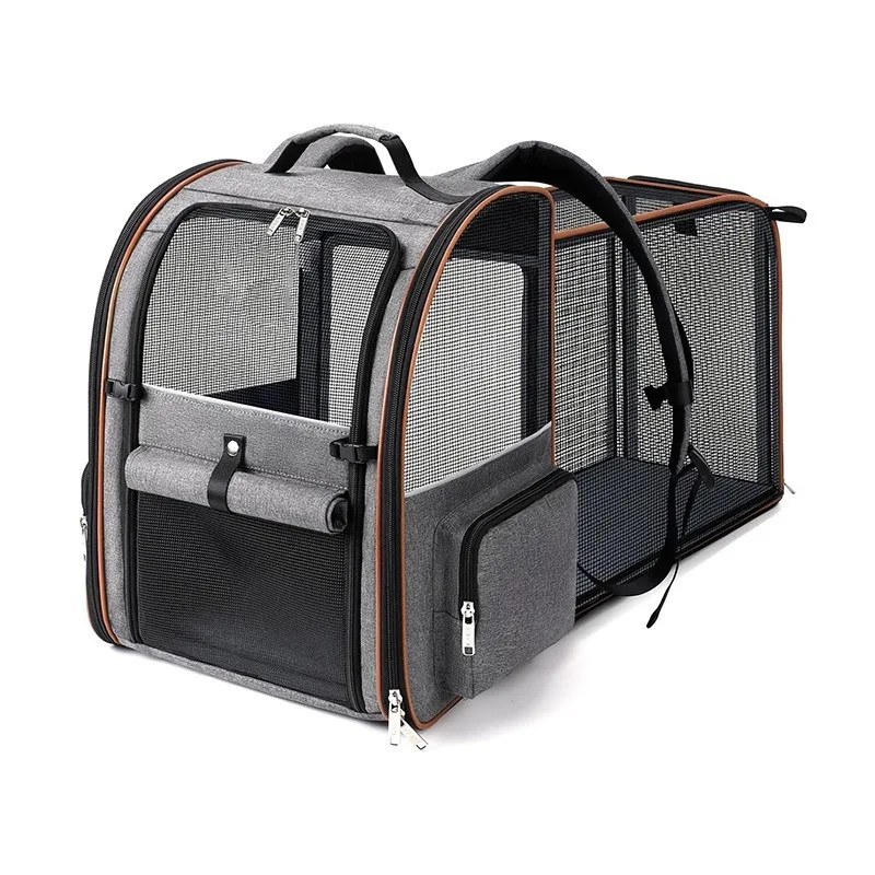 

2026 Cat Bag Expandable Pet Backpack Large Capacity Dog Bag Portable Pet Outing Foldable Cat Bag