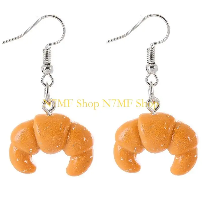 

N7MF модные серьги из смолы женские классические серьги-гвоздики в форме хлеба с имитацией хлеба модные серьги