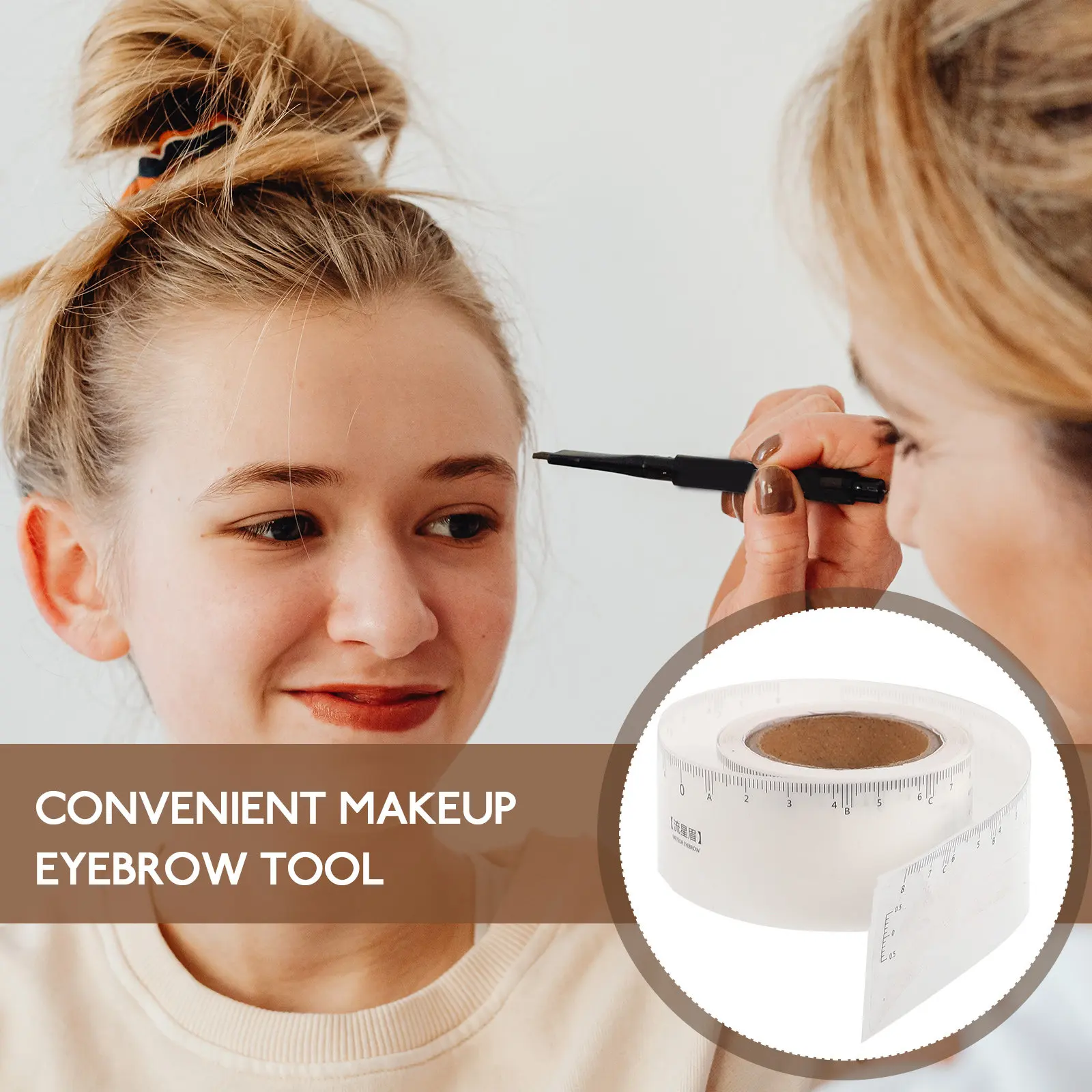 1 Rouleau de Ruban Flexible pour le Mappage des Sourcils, Guide de Positionnement Réutilisable pour un Traçage Lisse et Symétrique des Sourcils, Outil de Dessin, Kit de Façonnage des Sourcils