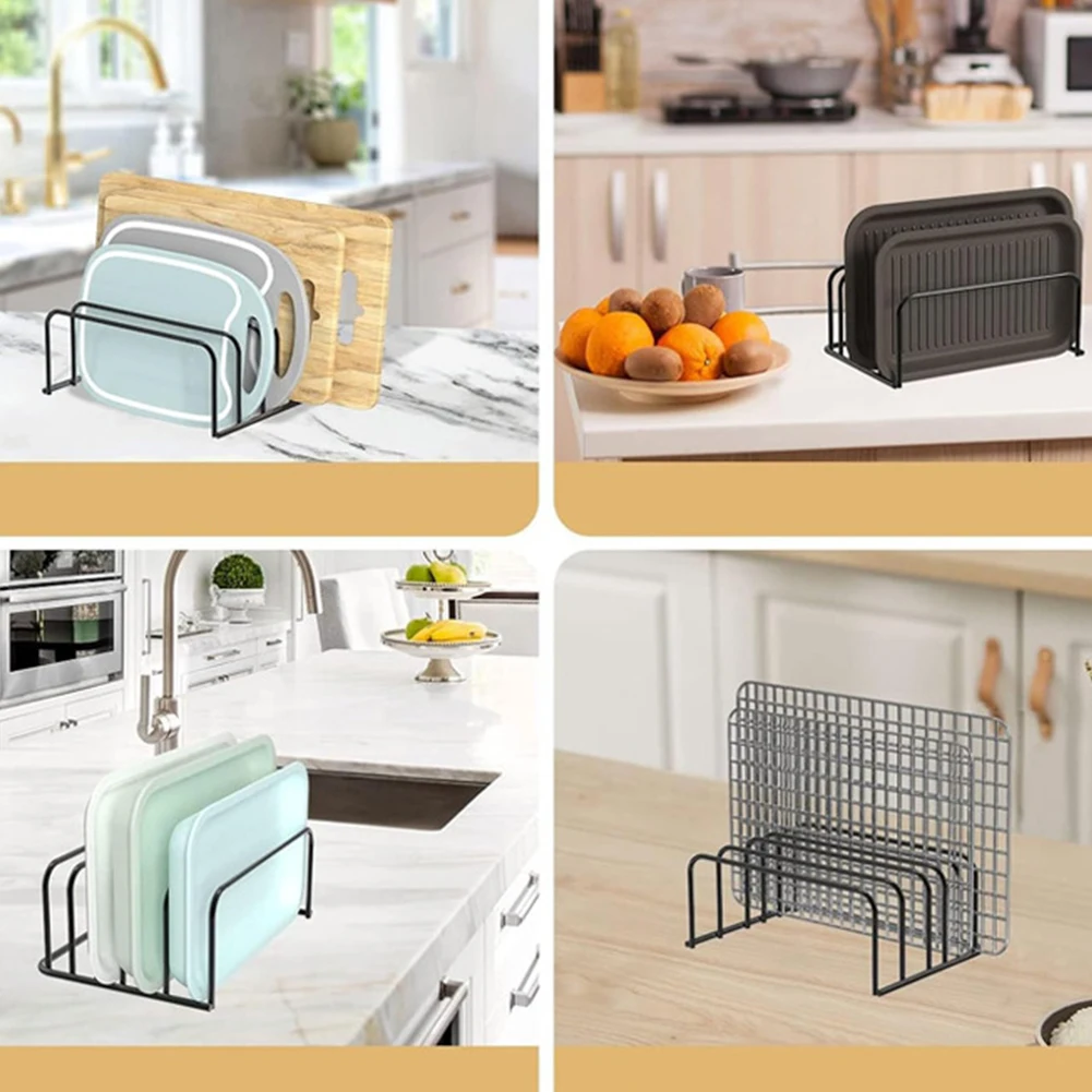 Iron Chopping BoFor ard Holder 5 Slot VerticFor al RFor ack for BoFor ards BFor TrFor ays Countertop StorFor age