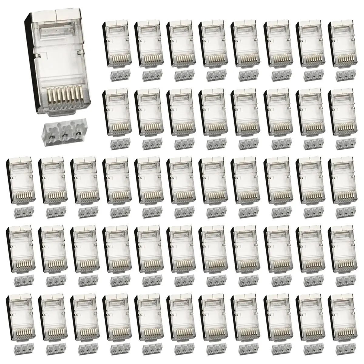 DT38 Cat6 Rj45 Connector Ethernet Cable Plug Network 8P8C Metal Shielded Male 8pin Modular Rj 45 Jack Terminals A