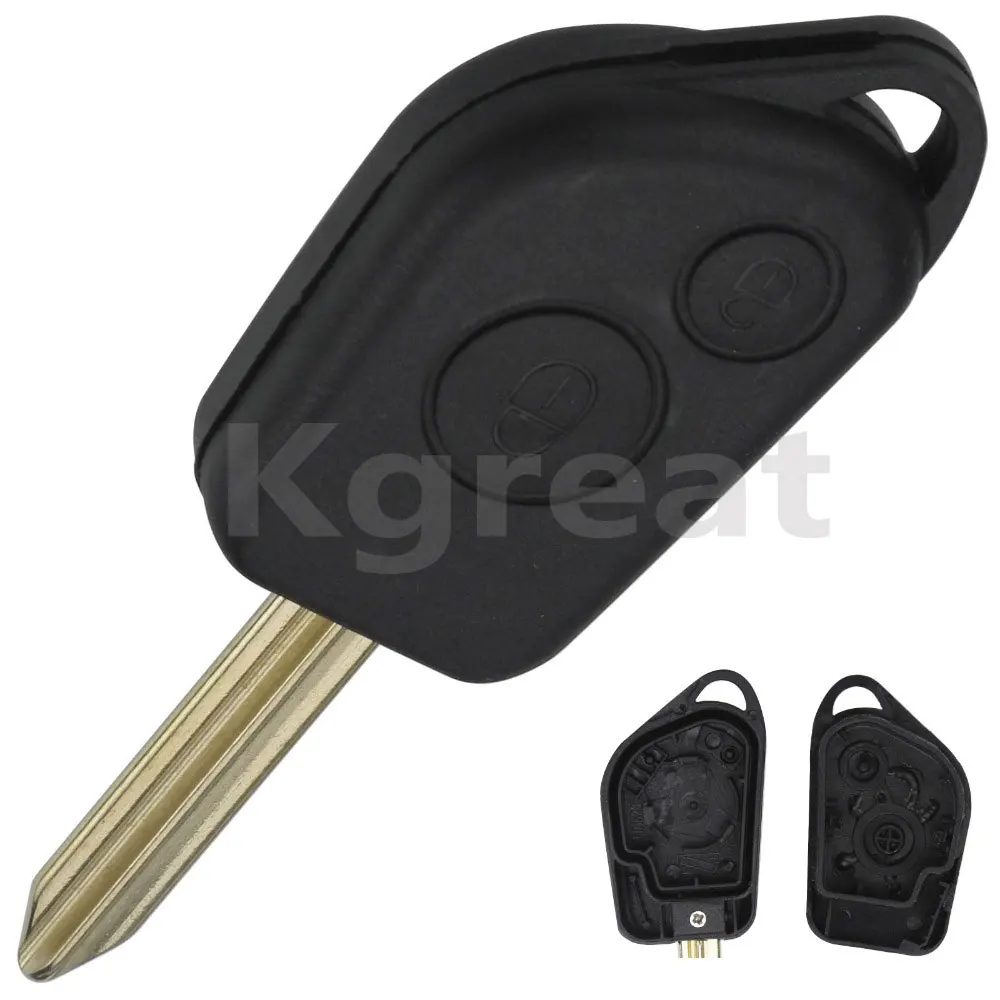 Kgreat 2 pulsanti Remote Car Key Shell Case per Citroen Elysee SX9 Saxo Xsara Picasso Berlingo C2 C3 per Peugeot 106 206 306 205