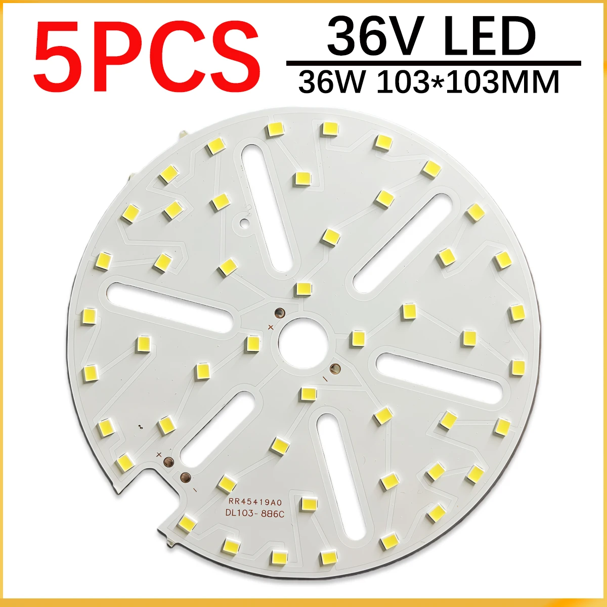 

5 шт. светодиодная плата 24 Вт-36 Вт 103 мм белая SMD 2835 чипов 36 В для лампы DIY круглая трансформация источник света