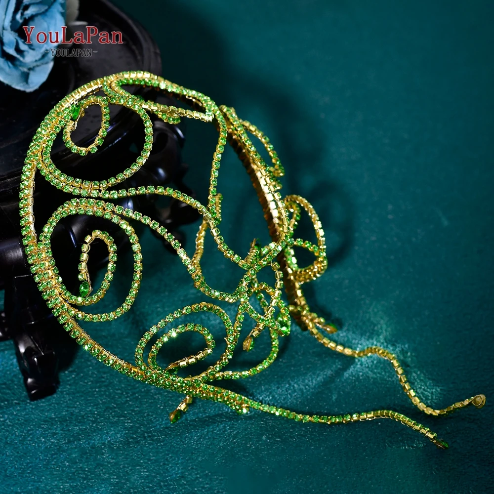 YouLaPan Bridal Wedding Hair Hoops Metal Chain Hair Accessories Bridesmaid Gifts Fashion Woman Party Rhinestone Headwear HP620