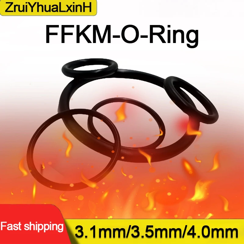 

FFKM 3.1/3.5/4.0mm Perfluoroelastomer O-ring - High temperature resistant sealing ring for semiconductor and aerospace fields