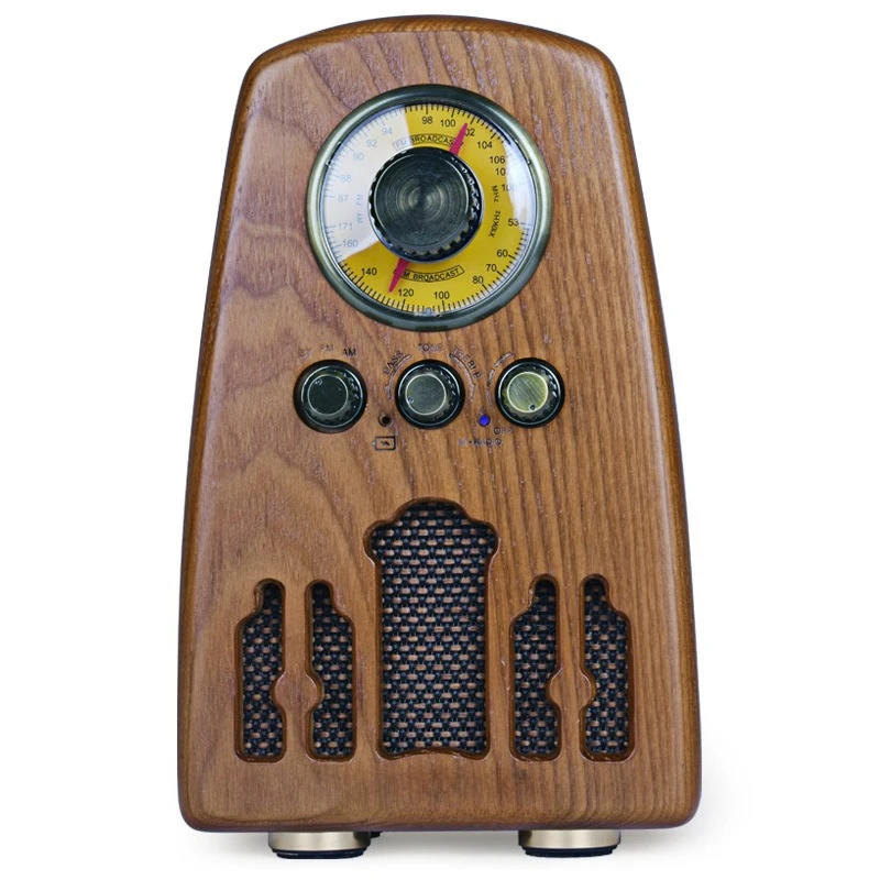 Vintage radio New retro nostalgic portable rechargeable elderly solid wood bluetooth audio player