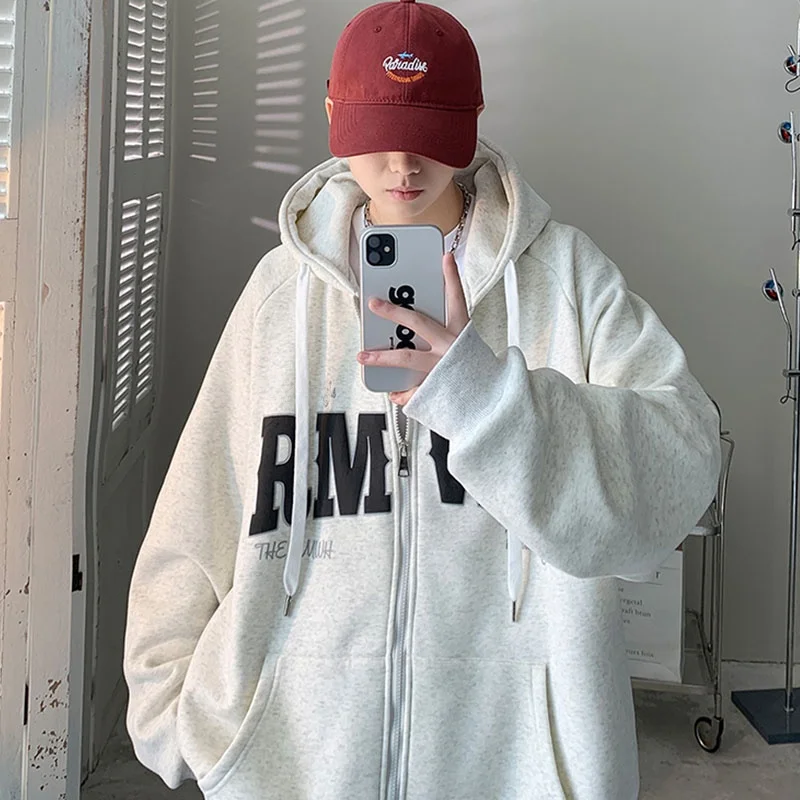 

Американский оверсайз кардиган-худи в уличном стиле для мужчин, дизайнерская модель 540г, весенне-осенняя верхняя одежда, модный стритвир