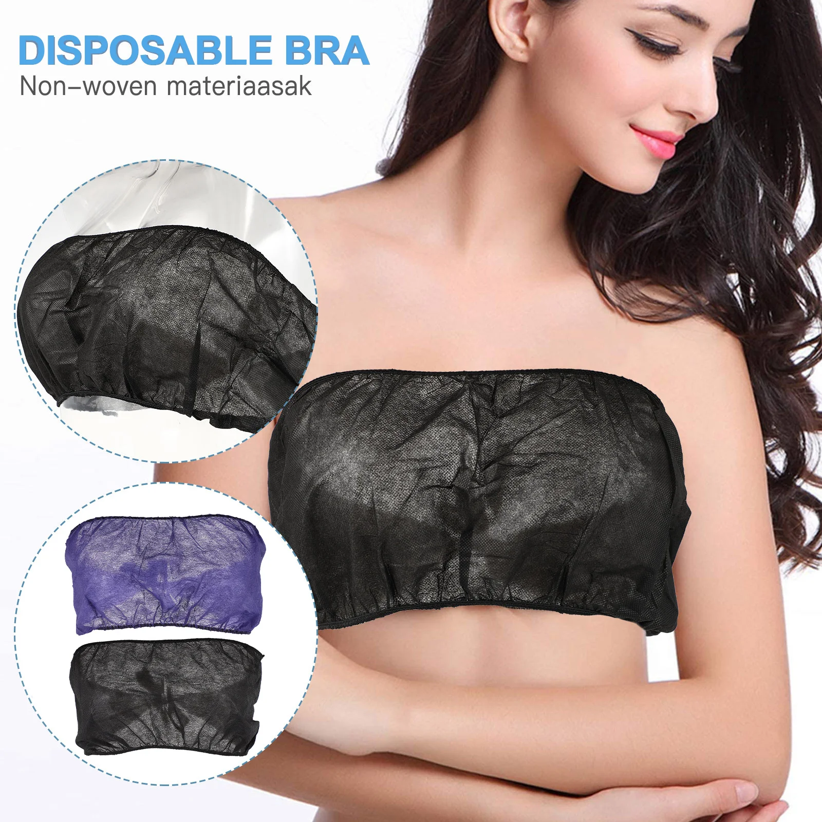 

20Pcs Sweat Sauna Underwear for Women Disposable Non-Woven Fabric Bra Portable Lightweight Foldable Spa Massage Travel