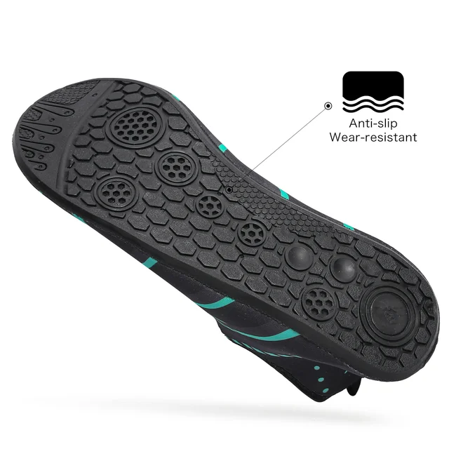 New Beach Shoes Wading Upstream Shoes Non-Slip Water Socks Swimming Shoes Breathable Treadmill Soft Shoes Black Soft Soled 4