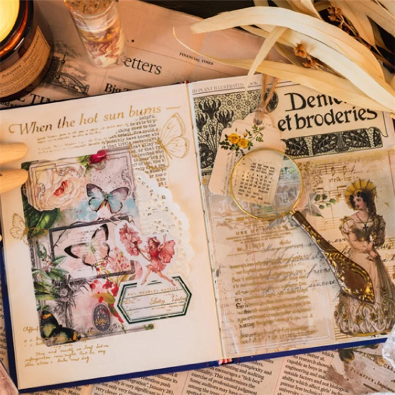 New22 Pcs DIY Journal Retro Map Material Paper Scrapbooking Journal Collage Album Diary Decoration Large Size Background Paper