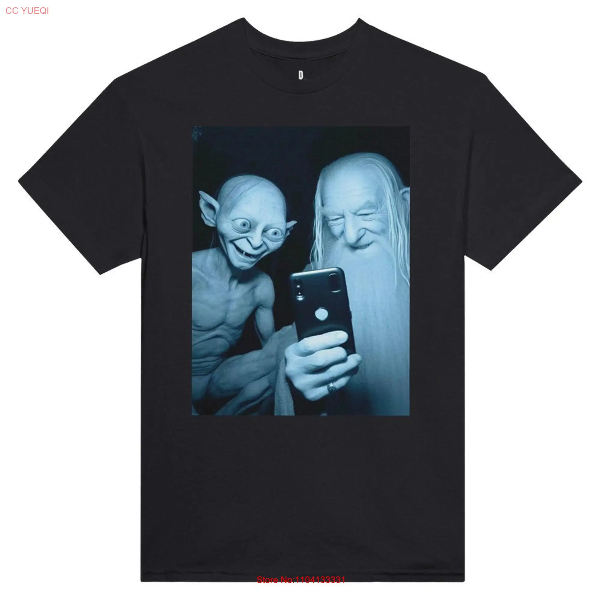 Nightshot T Shirt Goblin Scrolling Social Media with an Old Man long or short sleeves