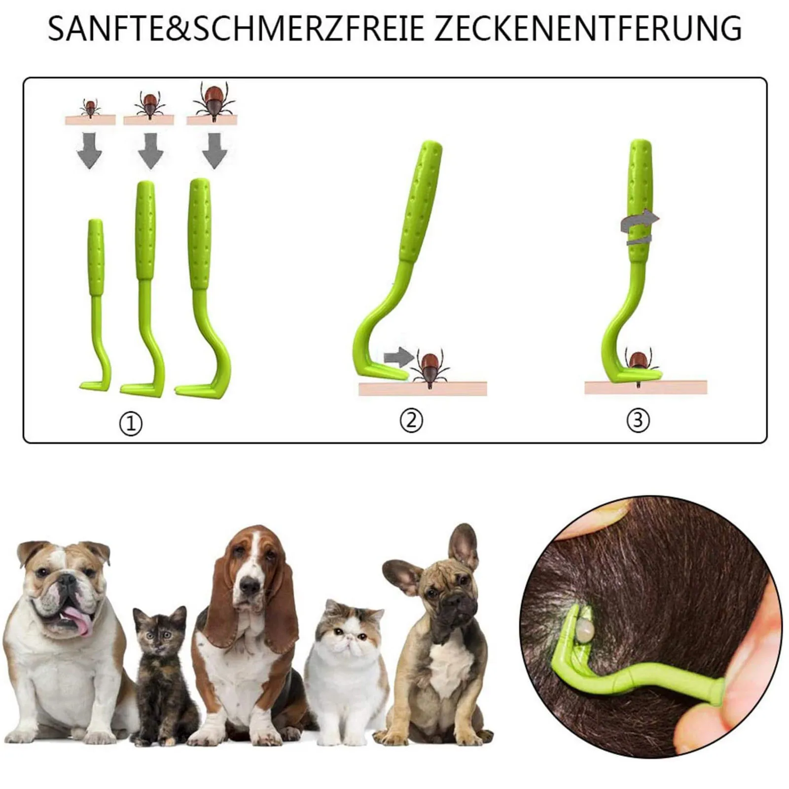 Tick Hook Tick Remover For Dogs Cats & Horses Tick Lever For Tick Protection