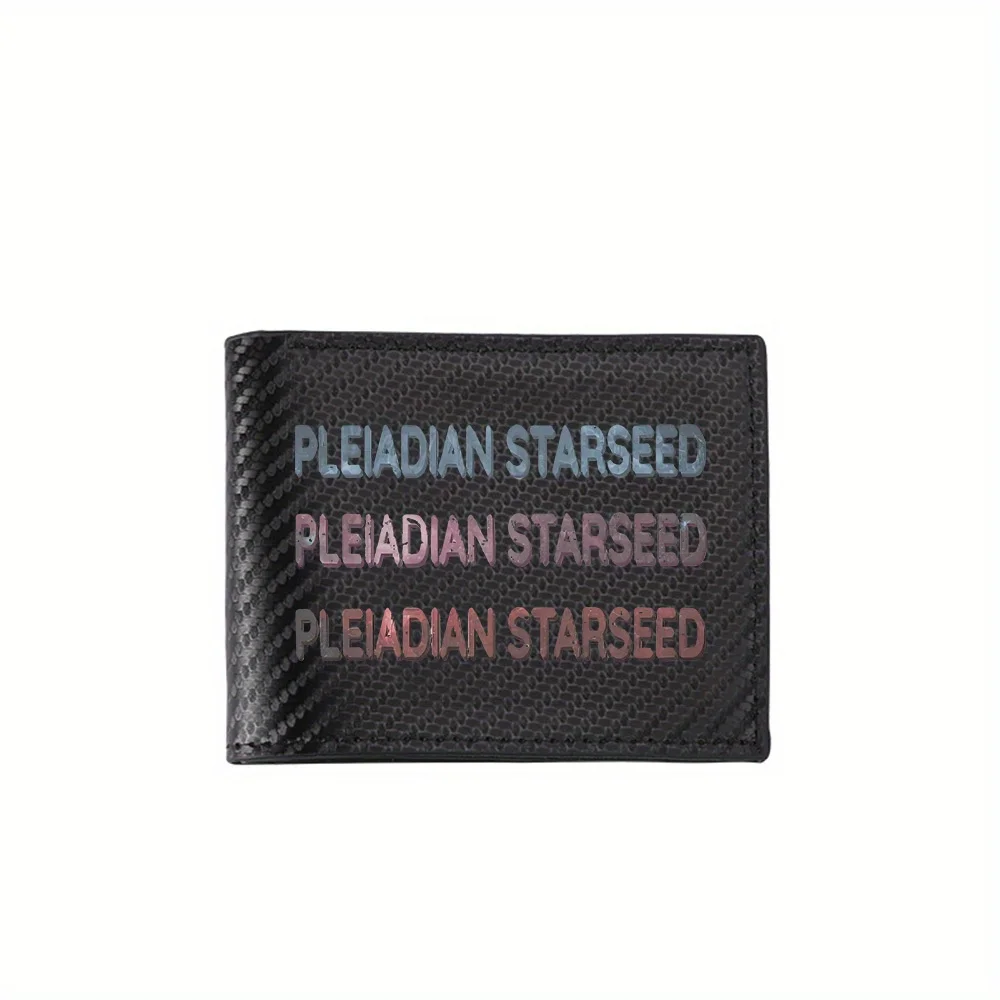 

Текст Pleiadian Starseed, многослойные слова, эффекты, мужские кошельки, простой деловой современный стильный дизайн с принтом, подарки для отца-бойфа