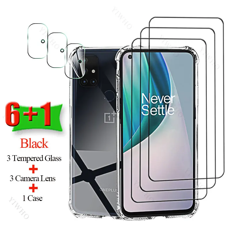 HD Tempered Glass Screen Protector for OnePlus Nord N10 5G Soft Silicone Case Camera Cover for Oneplus Nord N 10 5g 6.49