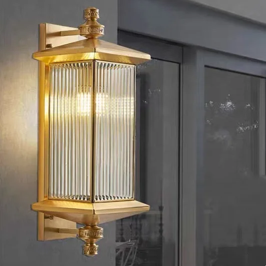 Outdoor Brass Class Simple Wall Lamp Modern Waterproof Outdoor Long Strip Led Wall Lamp