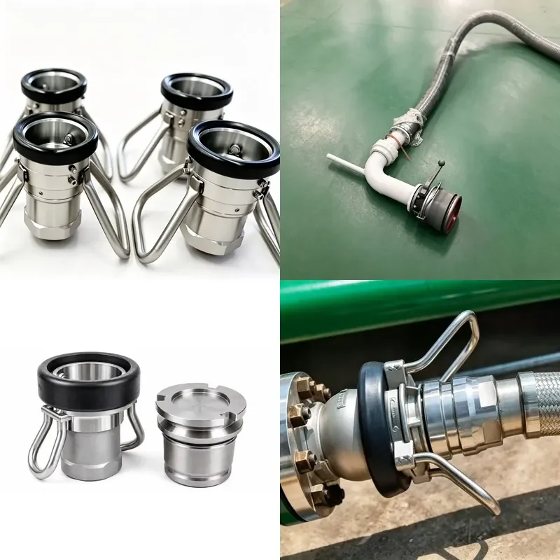 Dry Disconnect Quick Coupling Self Sealing Leak Proof Aluminum Coupler For Tank Truck Bottom Loading